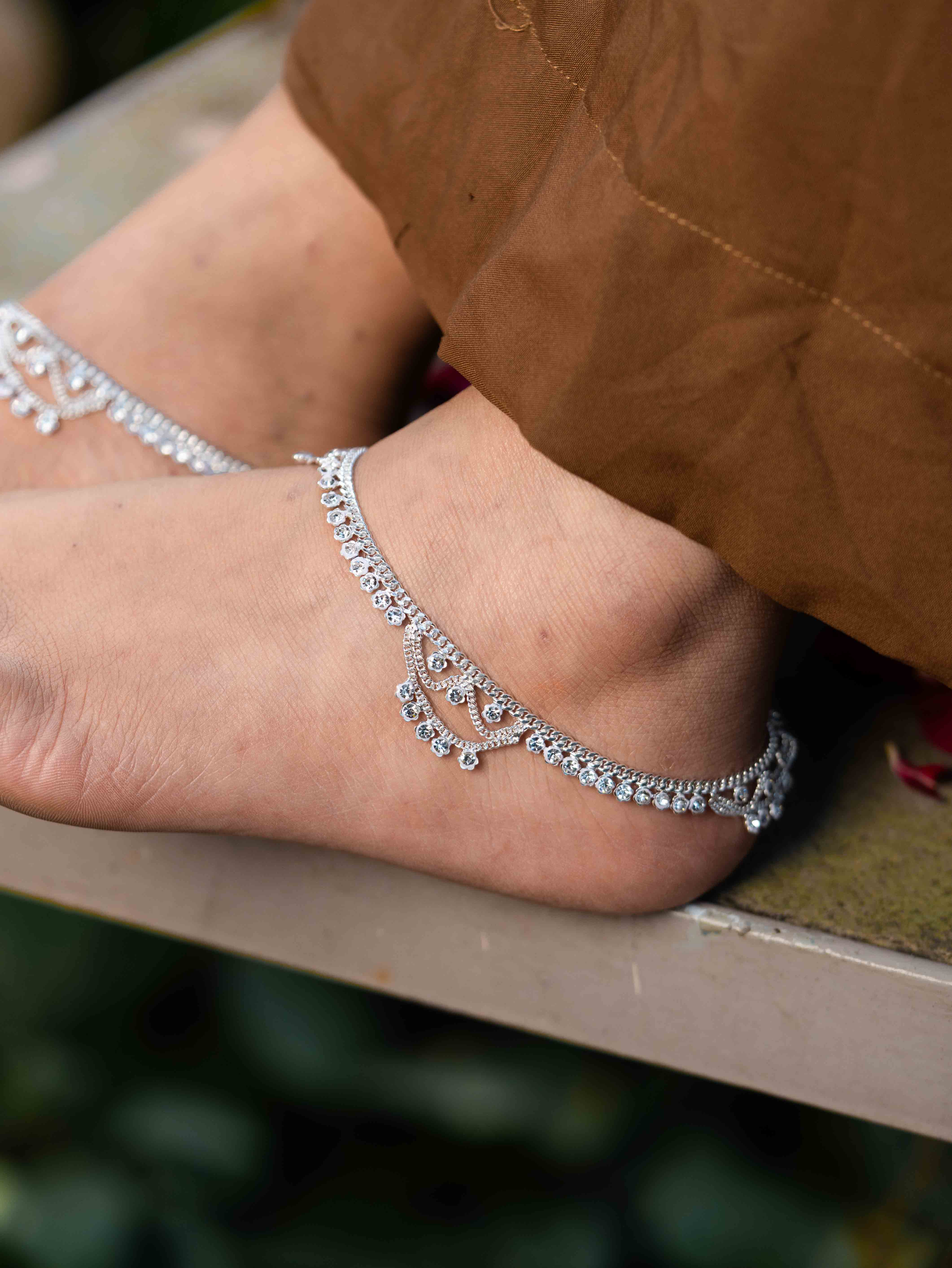 Geneva Silver Payal  (set of 2)