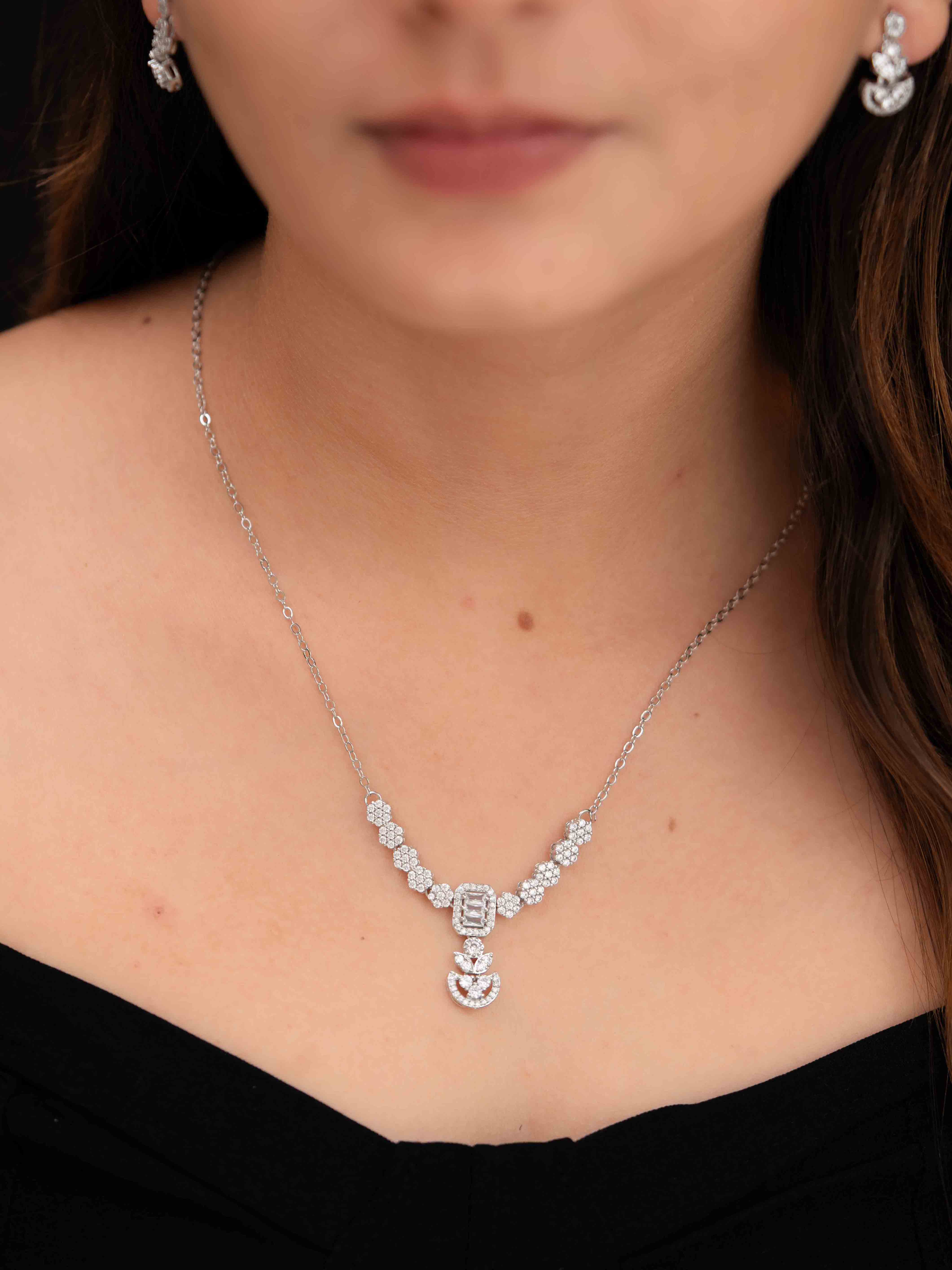 Suman Silver Necklace Set - Image 2